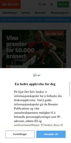 Anteprima del sito Gjør Det Selv Magasin, media di Norvegia per articoli sponsorizzati