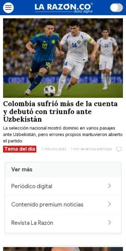 Forhåndsvisning af Larazón, medie fra Colombia til sponsorerede artikler