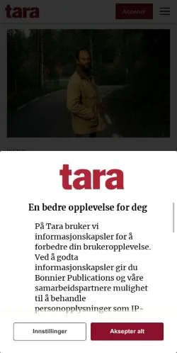 스폰서 기사용 노르웨이 매체 Tara 사이트 미리보기