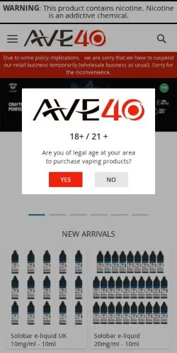 スポンサード記事向けのアメリカ合衆国メディア、Ave40のサイトプレビュー