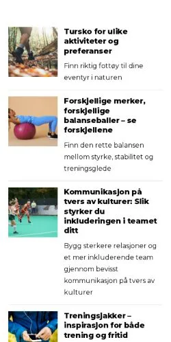 Podgląd witryny idrettslag.com, medium z kraju Norwegia do artykułów sponsorowanych