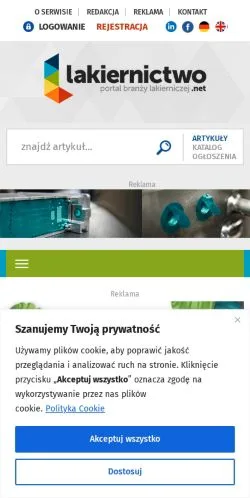 Anteprima del sito Lakiernictwo, media di Polonia per articoli sponsorizzati