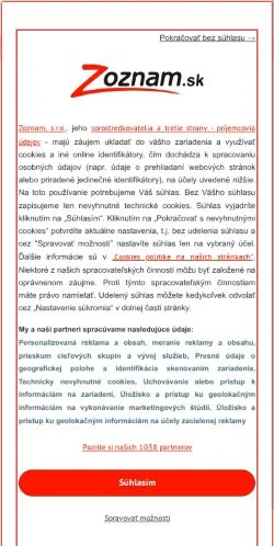 Anteprima del sito Topky, media di Slovacchia per articoli sponsorizzati