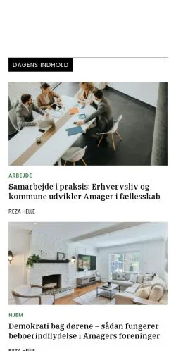 スポンサード記事向けのデンマークメディア、amagerdialog.dkのサイトプレビュー