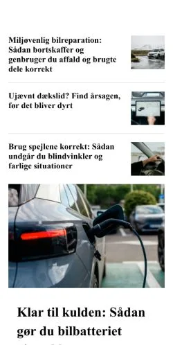 Voorbeeld van de site autotid.dk, medium uit Denemarken voor gesponsorde artikelen