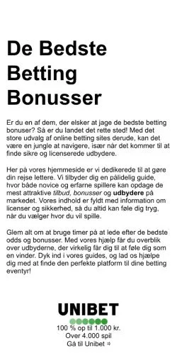 Vista previa del sitio betify.dk, medio de Dinamarca para artículos patrocinados