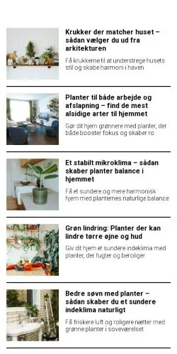 Anteprima del sito blomsterbedet.dk, media di Danimarca per articoli sponsorizzati
