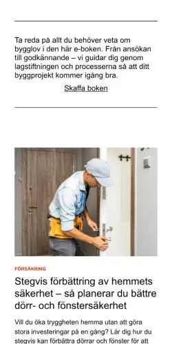 Anteprima del sito byggwebb.se, media di Svezia per articoli sponsorizzati