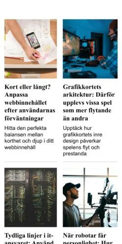 Pré-visualização do site datatidning.se, meio de Suécia para artigos patrocinados