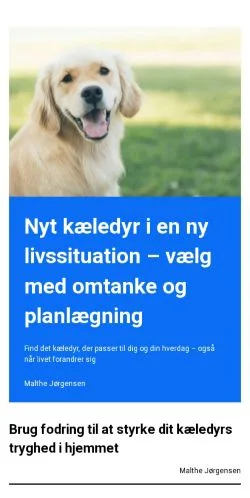 Anteprima del sito familiensdyr.dk, media di Danimarca per articoli sponsorizzati