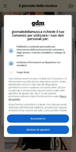 Anteprima del sito Il Giornale della Musica, media di Italia per articoli sponsorizzati
