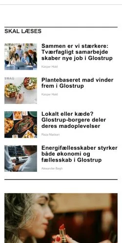 Anteprima del sito glostrupliv.dk, media di Danimarca per articoli sponsorizzati