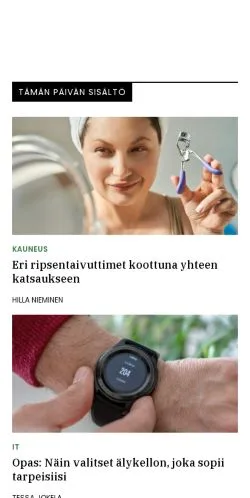 Anteprima del sito hupihetki.fi, media di Finlandia per articoli sponsorizzati