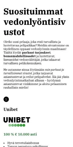 Anteprima del sito kertoimetvinkit.fi, media di Finlandia per articoli sponsorizzati