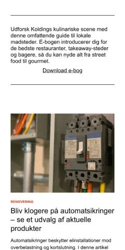 スポンサード記事向けのデンマークメディア、koldingcentrum.dkのサイトプレビュー