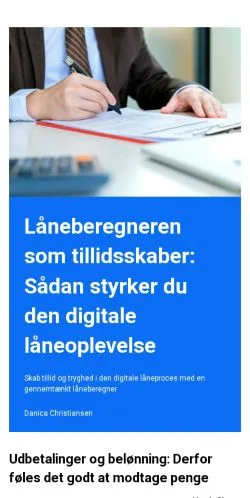 Anteprima del sito kontolaan.dk, media di Danimarca per articoli sponsorizzati