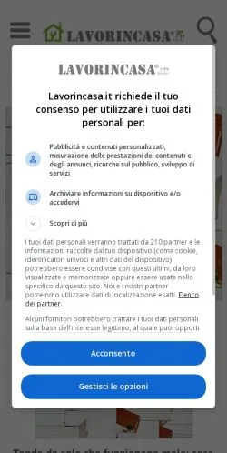 Anteprima del sito Lavorincasa, media di Italia per articoli sponsorizzati