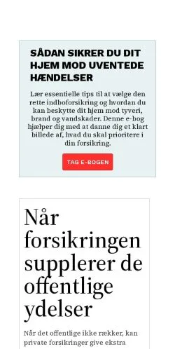スポンサード記事向けのデンマークメディア、netforsikring.dkのサイトプレビュー