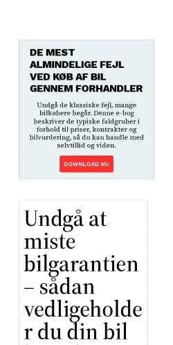 Förhandsvisning av webbplatsen nyebiler.dk, medium i Danmark för sponsrade artiklar
