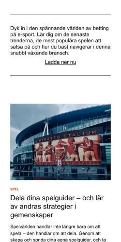 Aperçu du site oddskatalogen.se, média de Suède pour articles sponsorisés