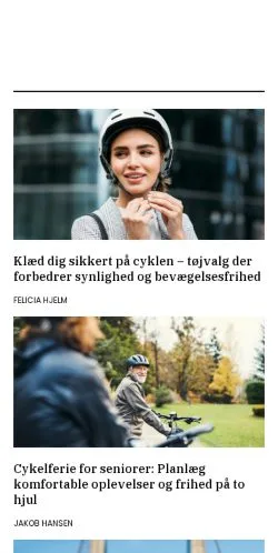 Vista previa del sitio omcykler.dk, medio de Dinamarca para artículos patrocinados