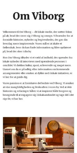 Vista previa del sitio omviborg.dk, medio de Dinamarca para artículos patrocinados