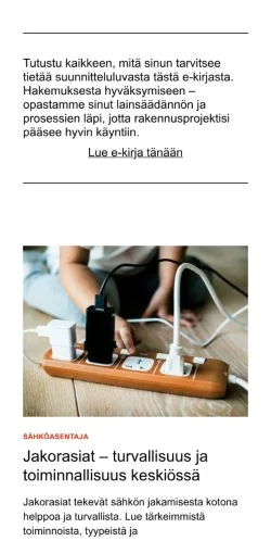 Anteprima del sito rakennakotisi.fi, media di Finlandia per articoli sponsorizzati