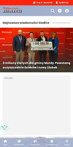 Anteprima del sito Tygodnik Siedlecki, media di Polonia per articoli sponsorizzati