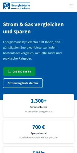 Podgląd witryny Energiemarie, medium z kraju Niemcy do artykułów sponsorowanych