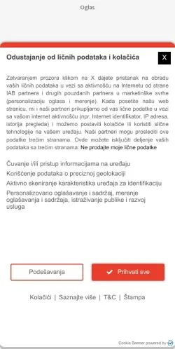 Preview of the Blic website, a media outlet in Serbia for sponsored articles