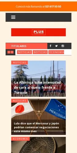 Pré-visualização do site Revista PLUS, meio de Espanha para artigos patrocinados