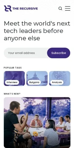 スポンサード記事向けのアメリカ合衆国メディア、The Recursiveのサイトプレビュー
