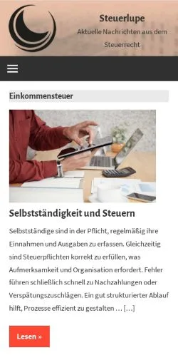 Anteprima del sito Steuerlupe, media di Germania per articoli sponsorizzati