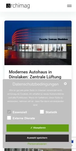 Forhåndsvisning av nettstedet Archimag, medium fra Tyskland for sponsede artikler