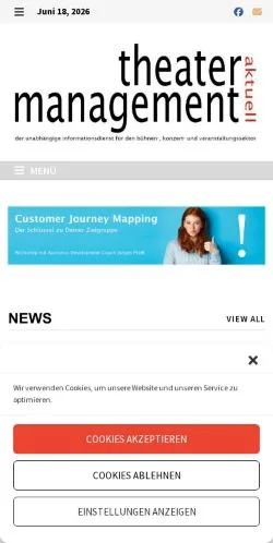 Anteprima del sito Theatermanagement Aktuell, media di Germania per articoli sponsorizzati