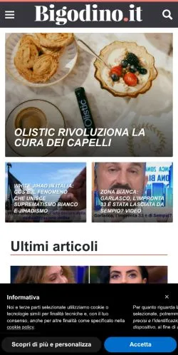 Podgląd witryny Bigodino, medium z kraju Włochy do artykułów sponsorowanych