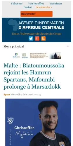 Preview of the Adiac Congo website, a media outlet in France for sponsored articles