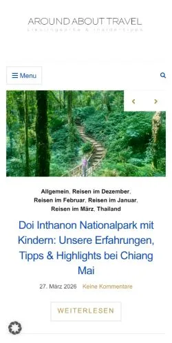 Anteprima del sito Around About Travel, media di Germania per articoli sponsorizzati
