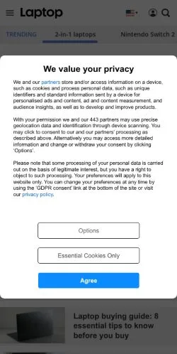 スポンサード記事向けのアメリカ合衆国メディア、Laptop Magのサイトプレビュー