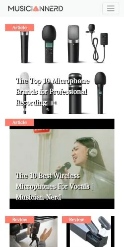 Anteprima del sito MusicianNerd, media di Stati Uniti per articoli sponsorizzati