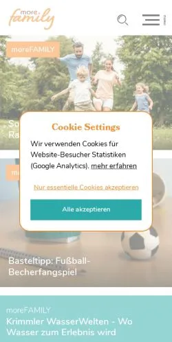 Anteprima del sito MoreFAMILY, media di Austria per articoli sponsorizzati