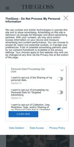 Anteprima del sito The Gloss, media di Irlanda per articoli sponsorizzati