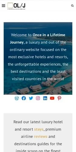Anteprima del sito Once In A Lifetime Journey, media di Stati Uniti per articoli sponsorizzati