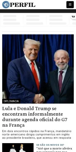 Podgląd witryny Perfil Brasil, medium z kraju Brazylia do artykułów sponsorowanych