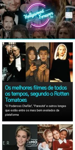 스폰서 기사용 브라질 매체 Hollywood Forever TV 사이트 미리보기