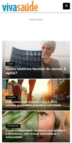 Anteprima del sito Viva Saúde, media di Brasile per articoli sponsorizzati