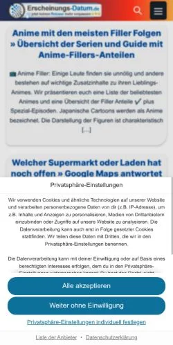 Anteprima del sito Erscheinungs-Datum, media di Germania per articoli sponsorizzati