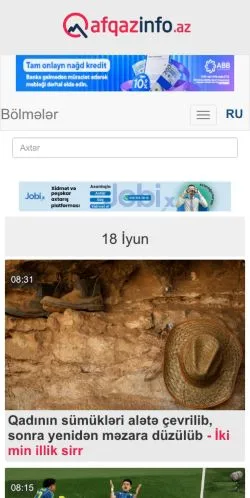 Anteprima del sito Qafqazinfo, media di Stati Uniti per articoli sponsorizzati