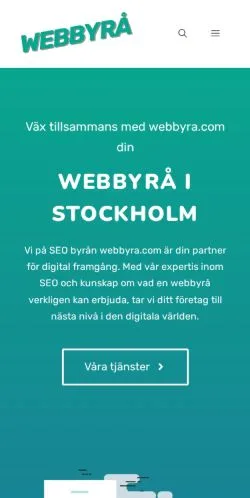 Forhåndsvisning av nettstedet Webbyra, medium fra Sverige for sponsede artikler