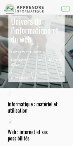 Anteprima del sito ApprendreInformatique, media di Francia per articoli sponsorizzati